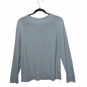 J JILL WOMENS BABY BLUE LONG SLEEVE SWEATER SIZE MEDIUM